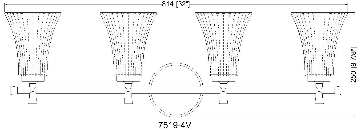 Belle by Z-Lite Modern Gold 4 Light Vanity