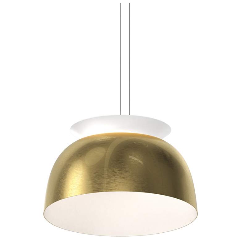 Image 1 Belle Flare 18" Wide Brass Finish Short LED Bell Pendant