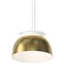 Belle Flare 18" Wide Brass Finish Short LED Bell Pendant