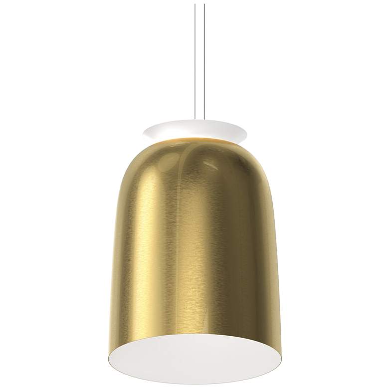 Image 1 Belle Flare 19.5 inch Wide Brass Finish Tall LED Bell Pendant