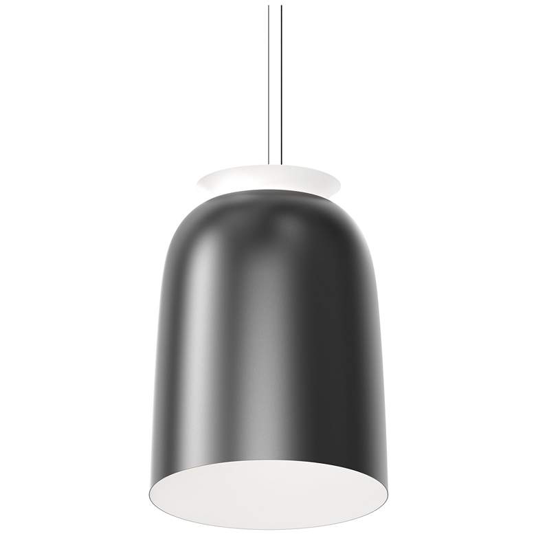 Image 1 Belle Flare 19.5 inch Wide Satin Black Tall LED Bell Pendant