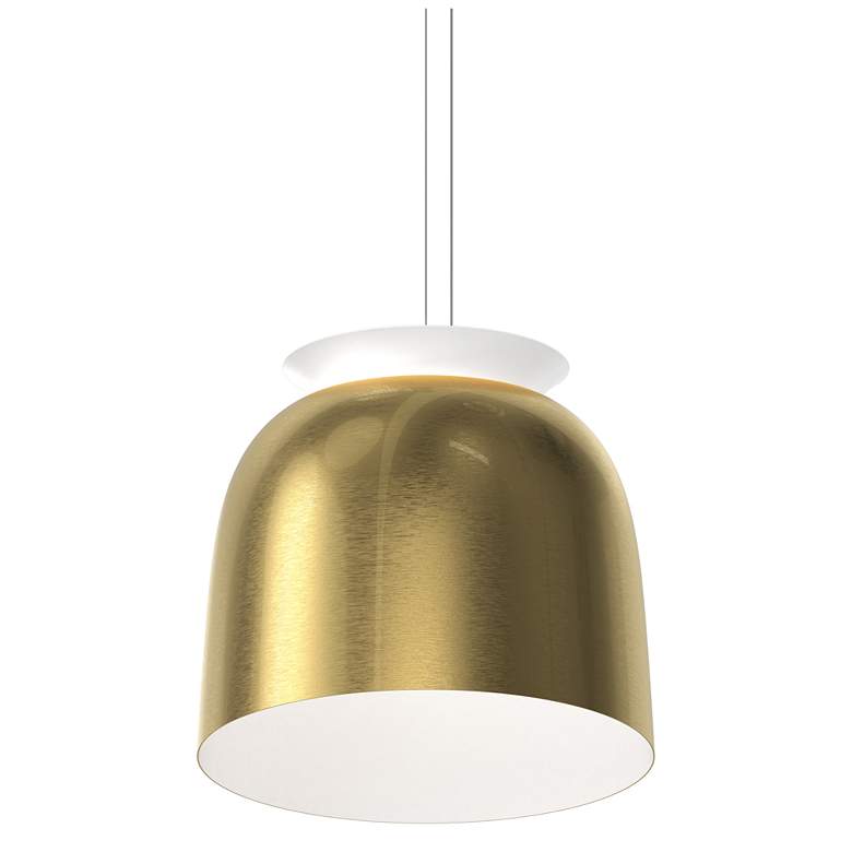 Image 1 Belle Flare 19 inch Wide Brass Finish Medium LED Bell Pendant