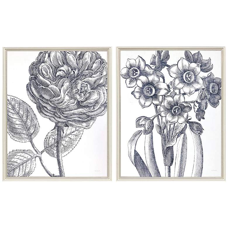 Image 3 Belle Fleur I 22" High 2-Piece Giclee Framed Wall Art Set
