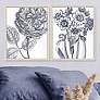 2_Belle Fleur I 22" High 2-Piece Giclee Framed Wall Art Set