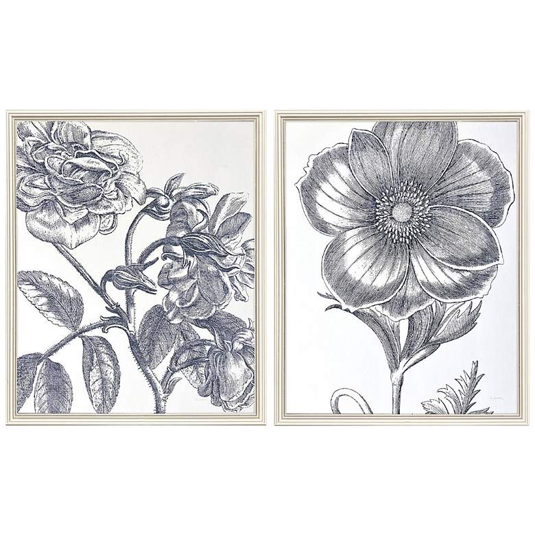Image 3 Belle Fleur II 22" High 2-Piece Giclee Framed Wall Art Set