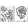 3_Belle Fleur II 22" High 2-Piece Giclee Framed Wall Art Set