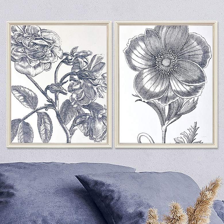 Image 2 Belle Fleur II 22" High 2-Piece Giclee Framed Wall Art Set