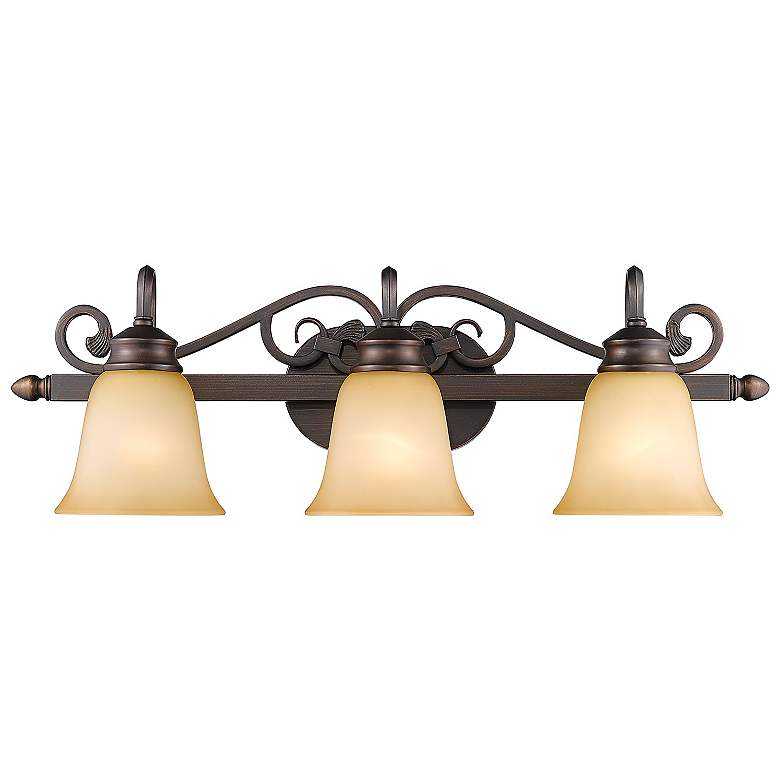 Image 6 Belle Meade 28" Wide Rubbed Bronze 3-Light Bath Light more views