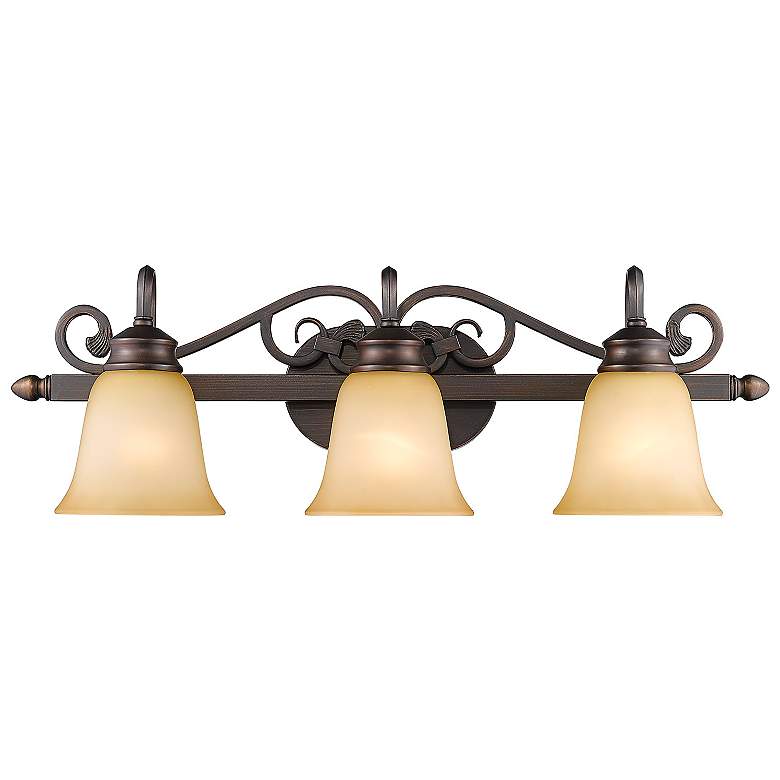 Image 6 Belle Meade 28 inch Wide Rubbed Bronze 3-Light Bath Light more views