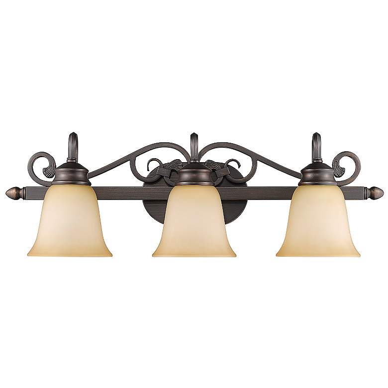 Image 7 Belle Meade 28 inch Wide Rubbed Bronze 3-Light Bath Light more views