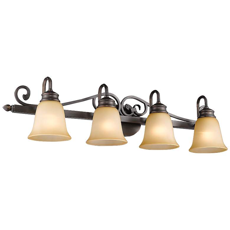Image 2 Belle Meade 37" Wide Rubbed Bronze 4-Light Bath Light