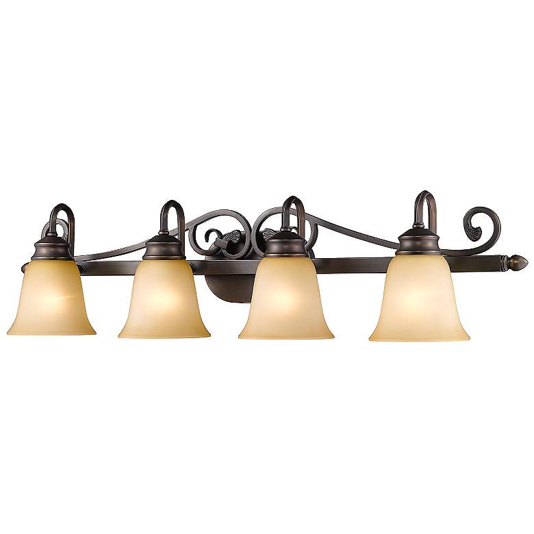 Image 6 Belle Meade 37" Wide Rubbed Bronze 4-Light Bath Light more views