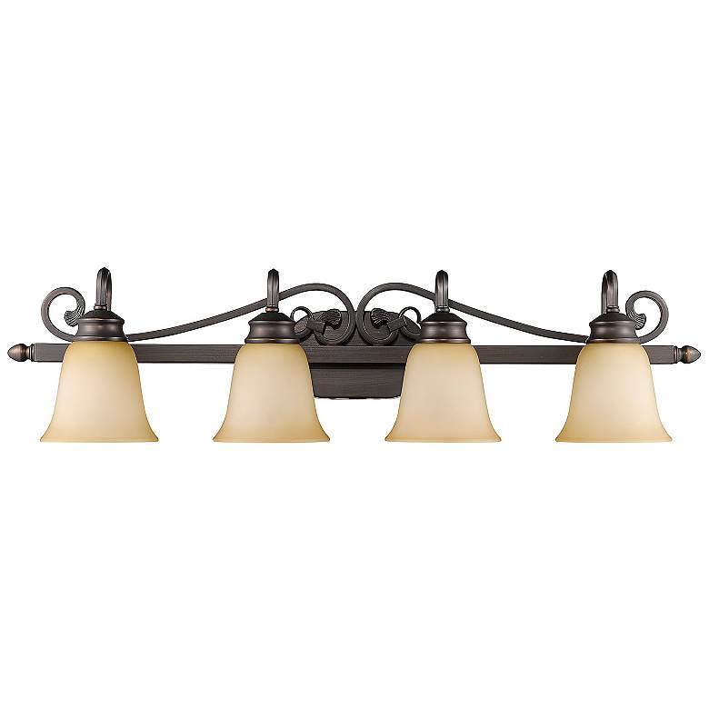 Image 7 Belle Meade 37 inch Wide Rubbed Bronze 4-Light Bath Light more views