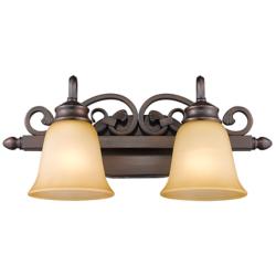 Belle Meade 9" High Rubbed Bronze 2-Light Wall Sconce