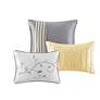 Thumbnail3 of Belle Yellow Gray Striped 7-Piece King Comforter Bed Set more views