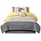 Belle Yellow Gray Striped 7-Piece Comforter Bed Set