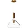 2_Belleview 12" Wide Aged Gold and Clear Glass Mini Pendant