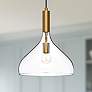 1_Belleview 12" Wide Aged Gold and Clear Glass Mini Pendant