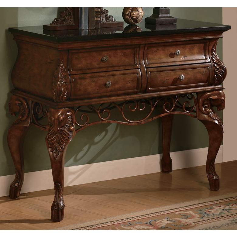 Image 1 Belleview Hand-Painted Walnut 4-Drawer Chest