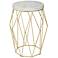 Bellewood Gold Open Basket with Faux Marble Top Accent Table