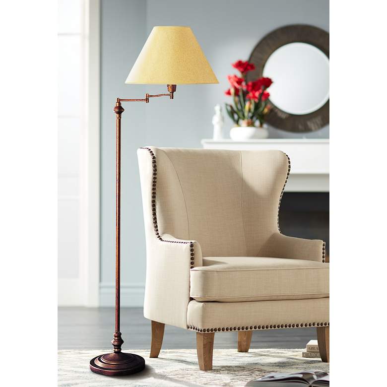 Image 1 Bellhaven Rust Swing Arm Floor Lamp