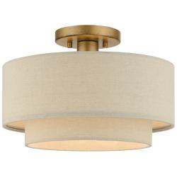 Bellingham 13" Wide Antique Gold Leaf Ceiling Light