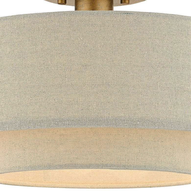Image 4 Bellingham 13" Wide Antique Gold Leaf Ceiling Light more views
