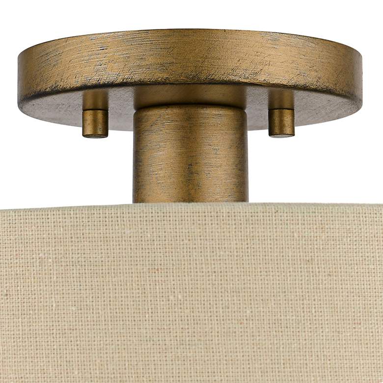 Image 6 Bellingham 13" Wide Antique Gold Leaf Ceiling Light more views