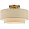 Bellingham 15"W Antique Gold Leaf Double Drum Ceiling Light