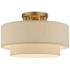 Bellingham 15"W Antique Gold Leaf Double Drum Ceiling Light