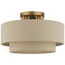 Thumbnail3 of Bellingham 15"W Antique Gold Leaf Double Drum Ceiling Light more views