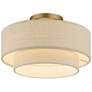 Thumbnail4 of Bellingham 15"W Antique Gold Leaf Double Drum Ceiling Light more views