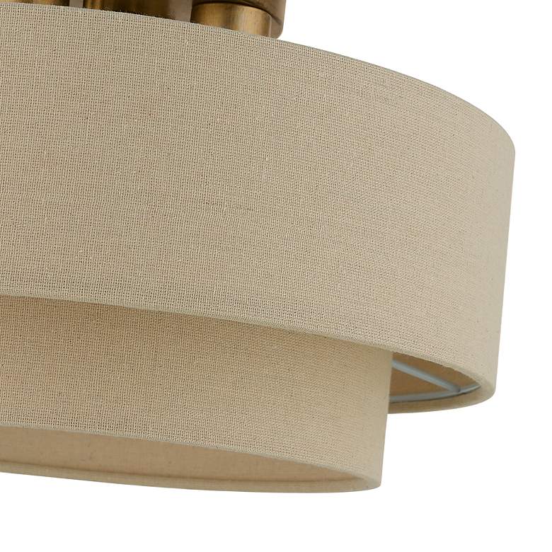 Image 7 Bellingham 15"W Antique Gold Leaf Double Drum Ceiling Light more views