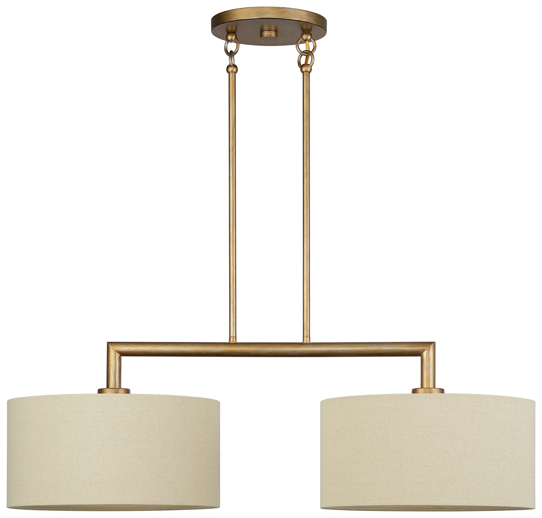 Image 3 Bellingham 2 Light Antique Gold Leaf Large Linear Chandelier more views