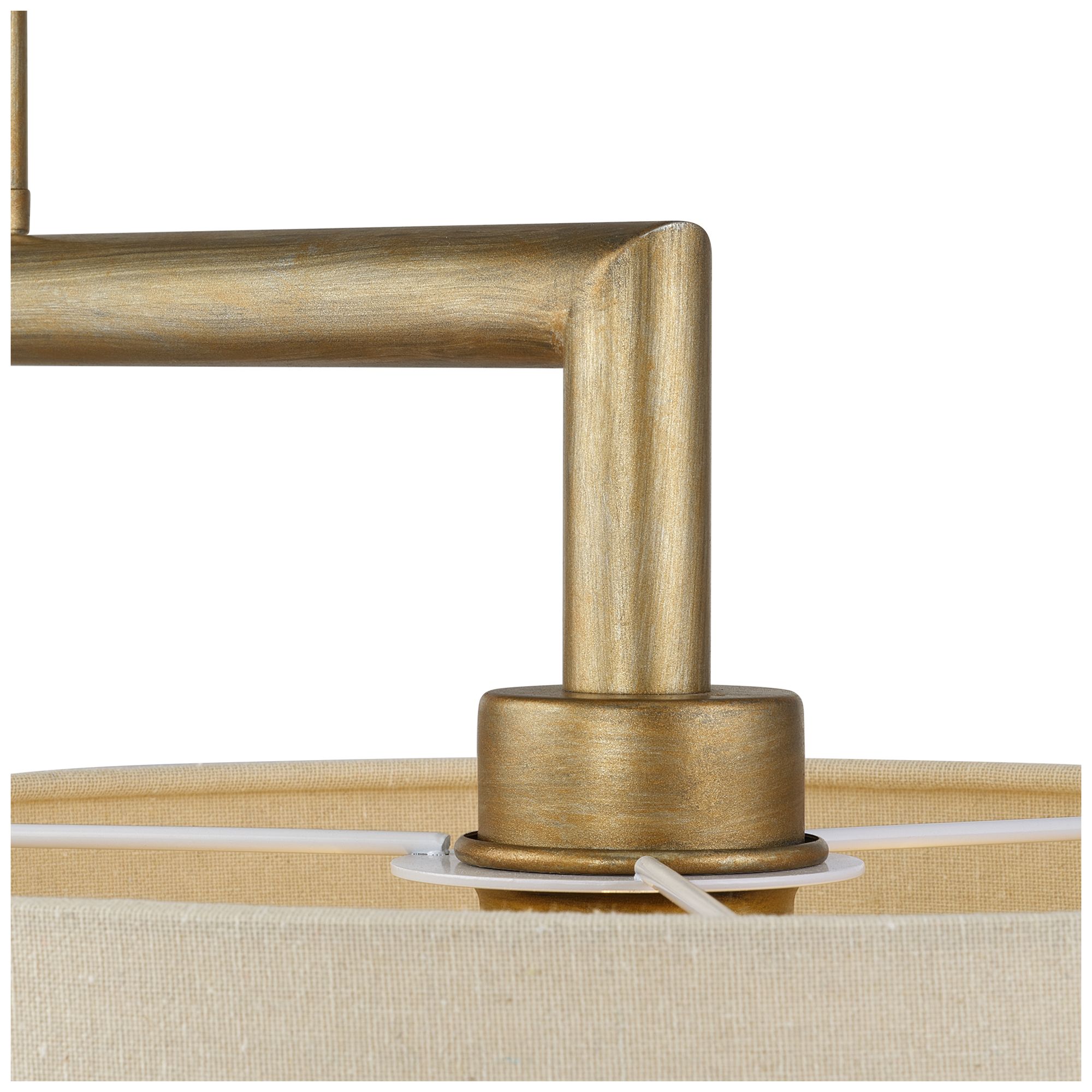 Image 7 Bellingham 2 Light Antique Gold Leaf Large Linear Chandelier more views