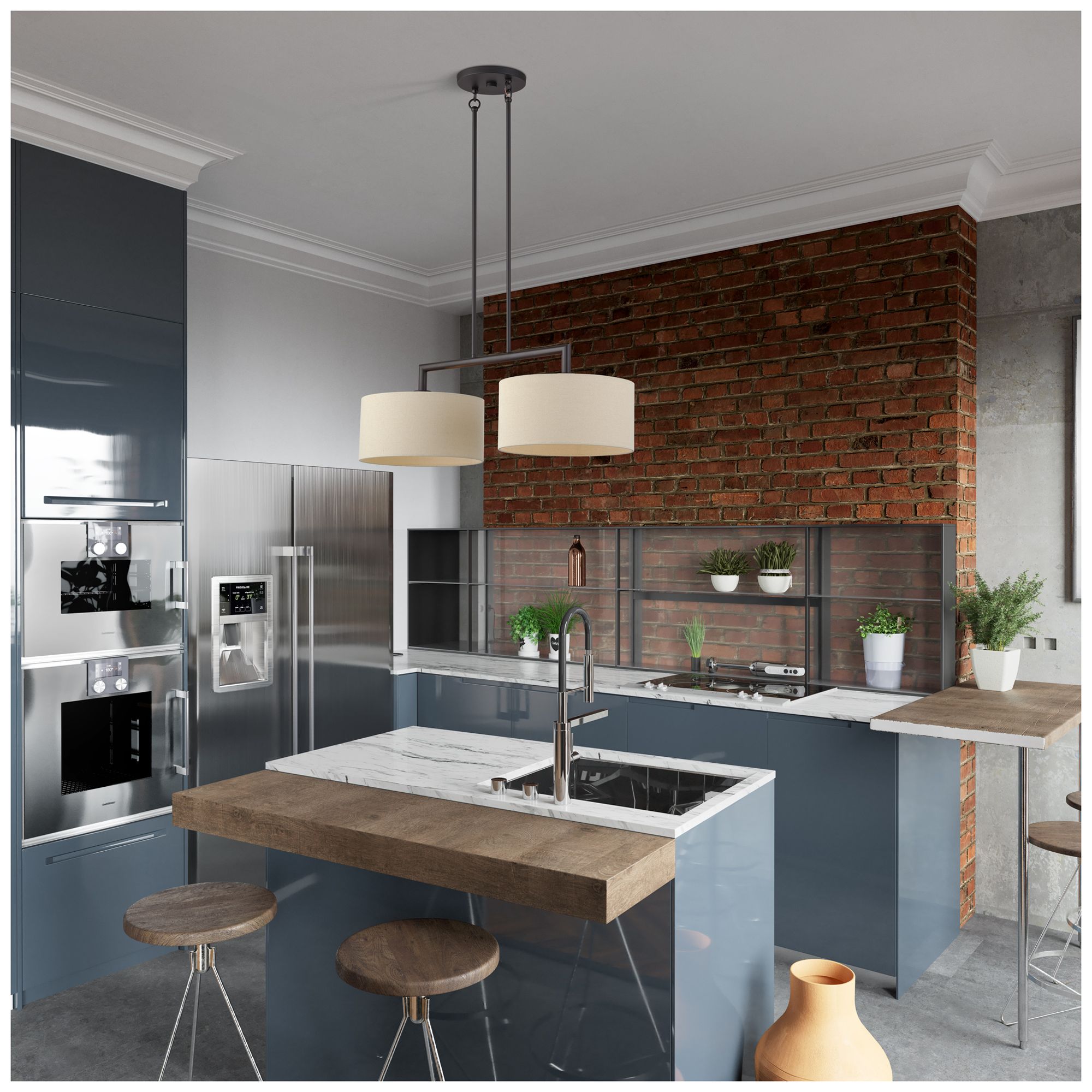 Bellingham 2 Light Bronze Large Linear Chandelier