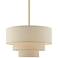 Bellingham 23"W Antique Gold Leaf 3-Tier Drum Pendant Light
