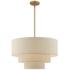 Bellingham 23"W Antique Gold Leaf 3-Tier Drum Pendant Light