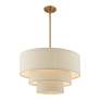 5_Bellingham 23"W Antique Gold Leaf 3-Tier Drum Pendant Light more views