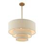 6_Bellingham 23"W Antique Gold Leaf 3-Tier Drum Pendant Light more views