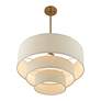 7_Bellingham 23"W Antique Gold Leaf 3-Tier Drum Pendant Light more views