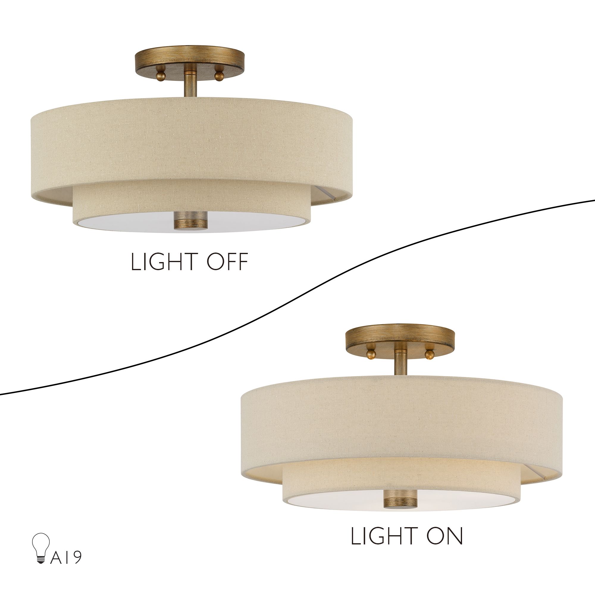Bellingham 3 Light Antique Gold Leaf Lar