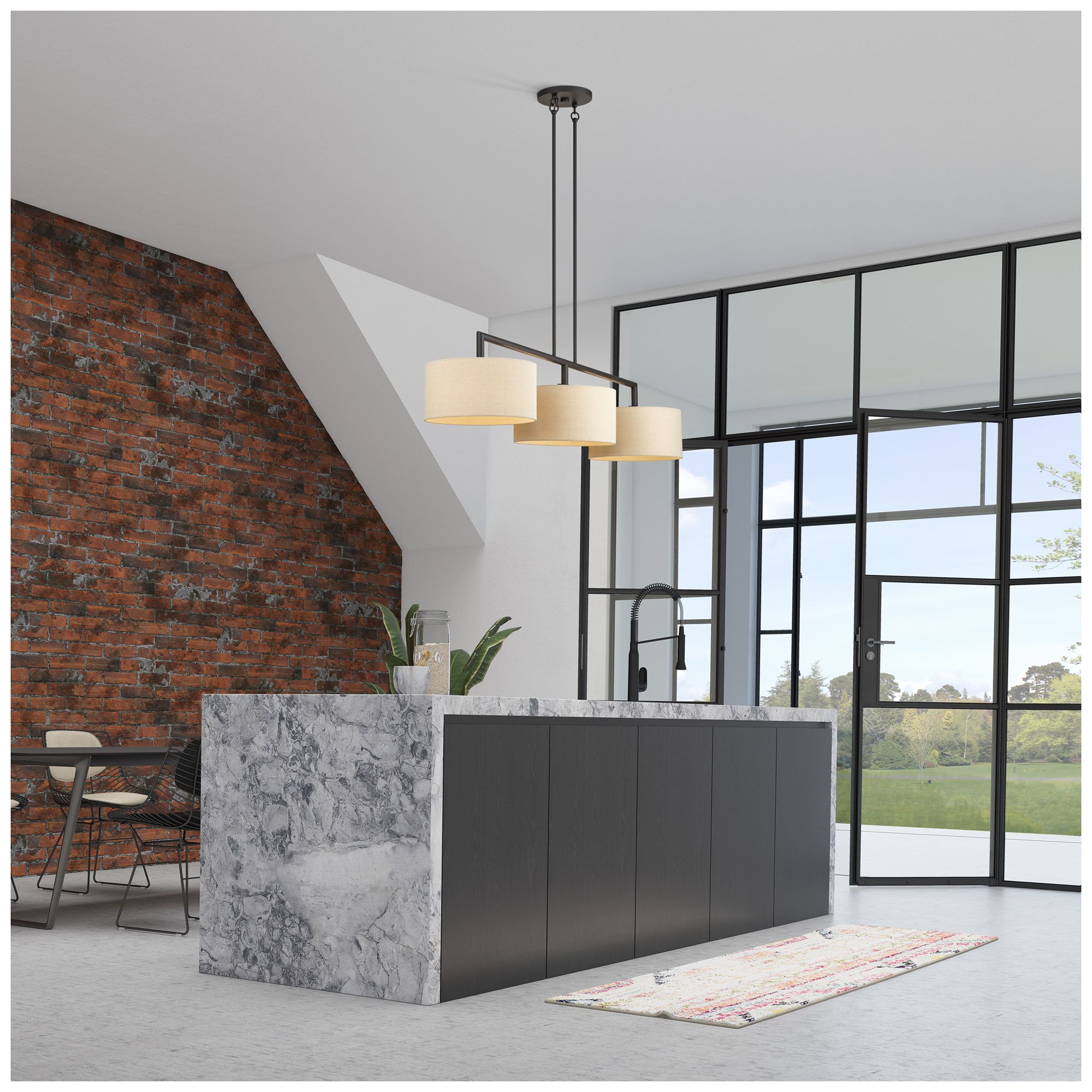 Bellingham 3 Light Bronze Extra Large Linear Chandelier