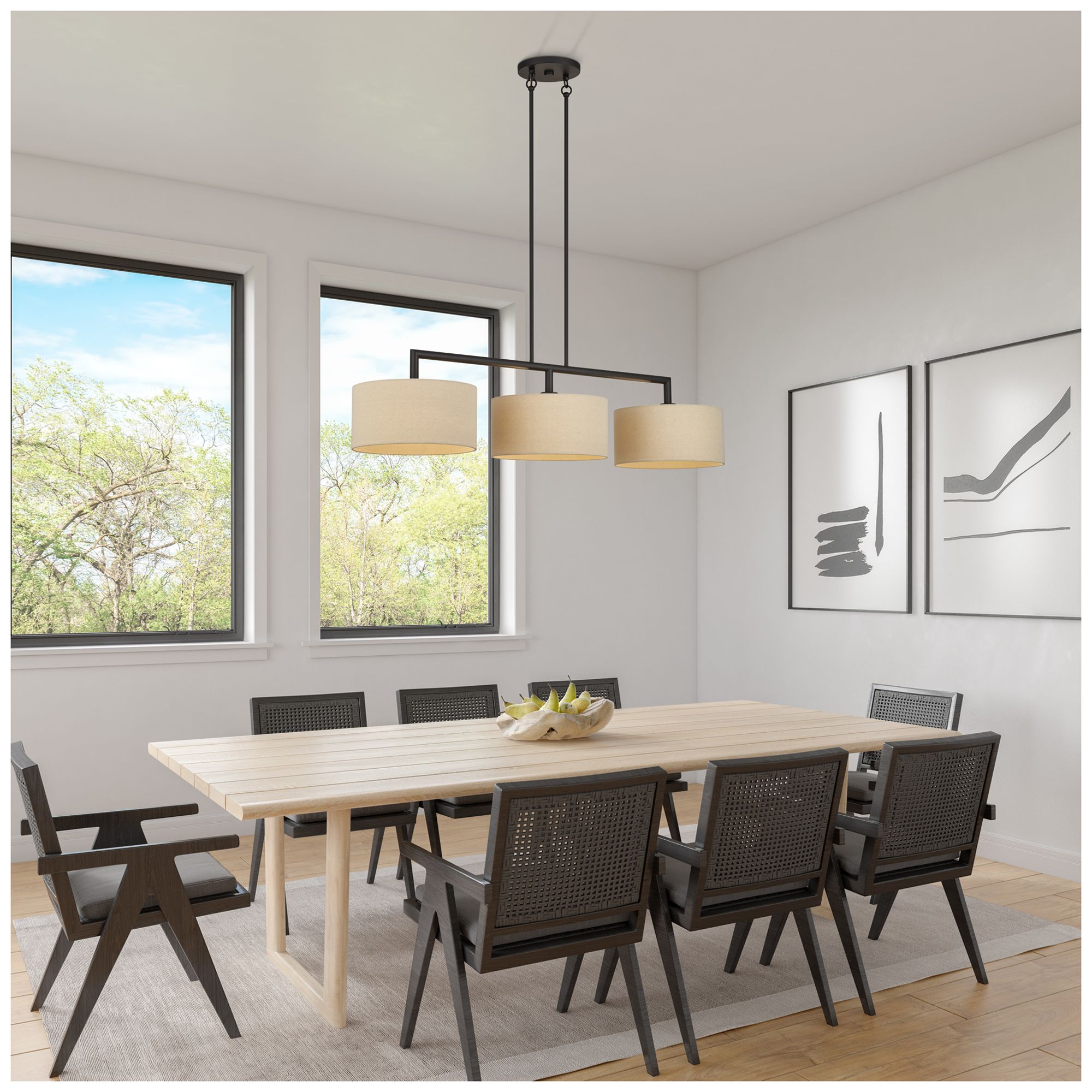 Bellingham 3 Light Bronze Extra Large Linear Chandelier