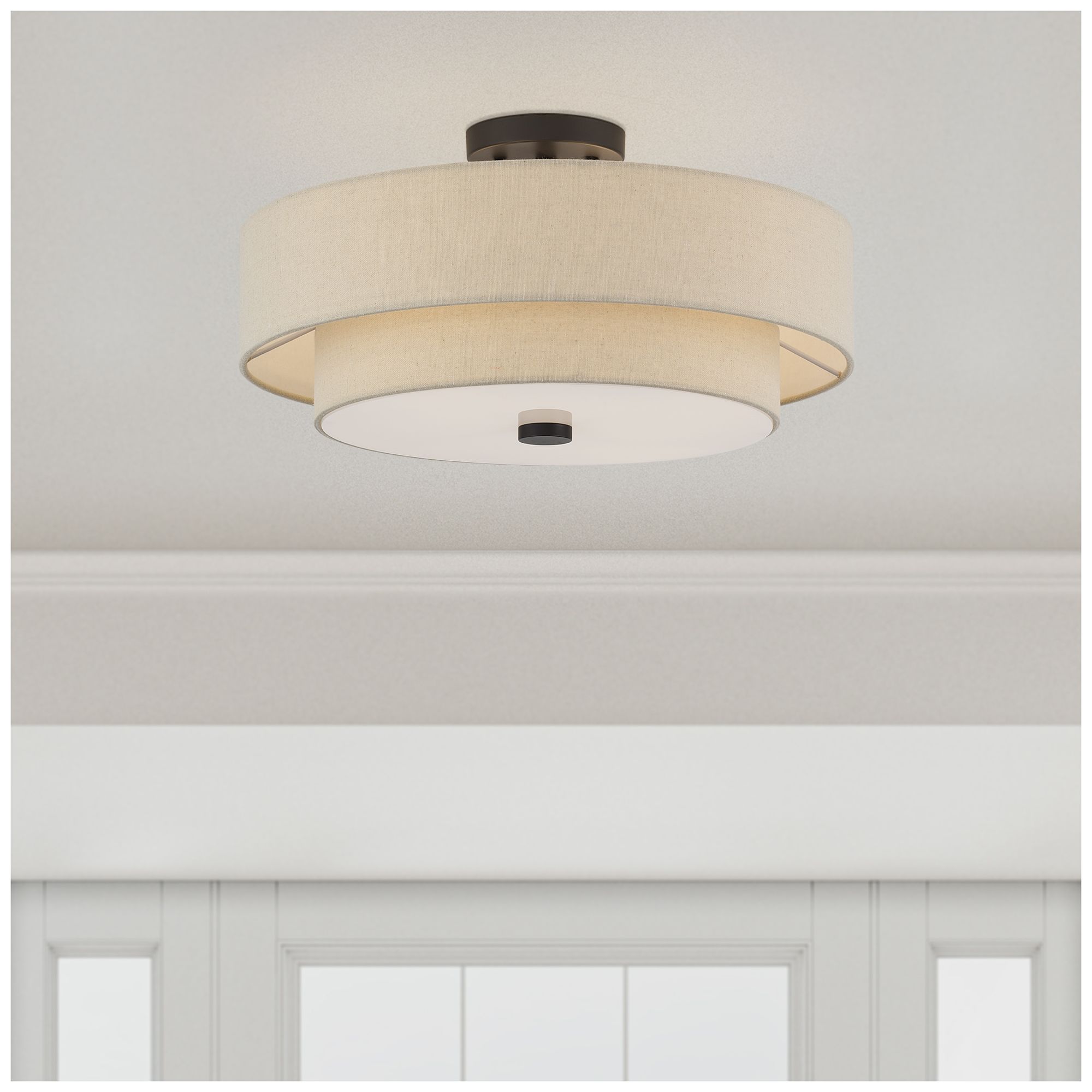 Bellingham 4 Light Bronze Leaf Large Semi-Flush