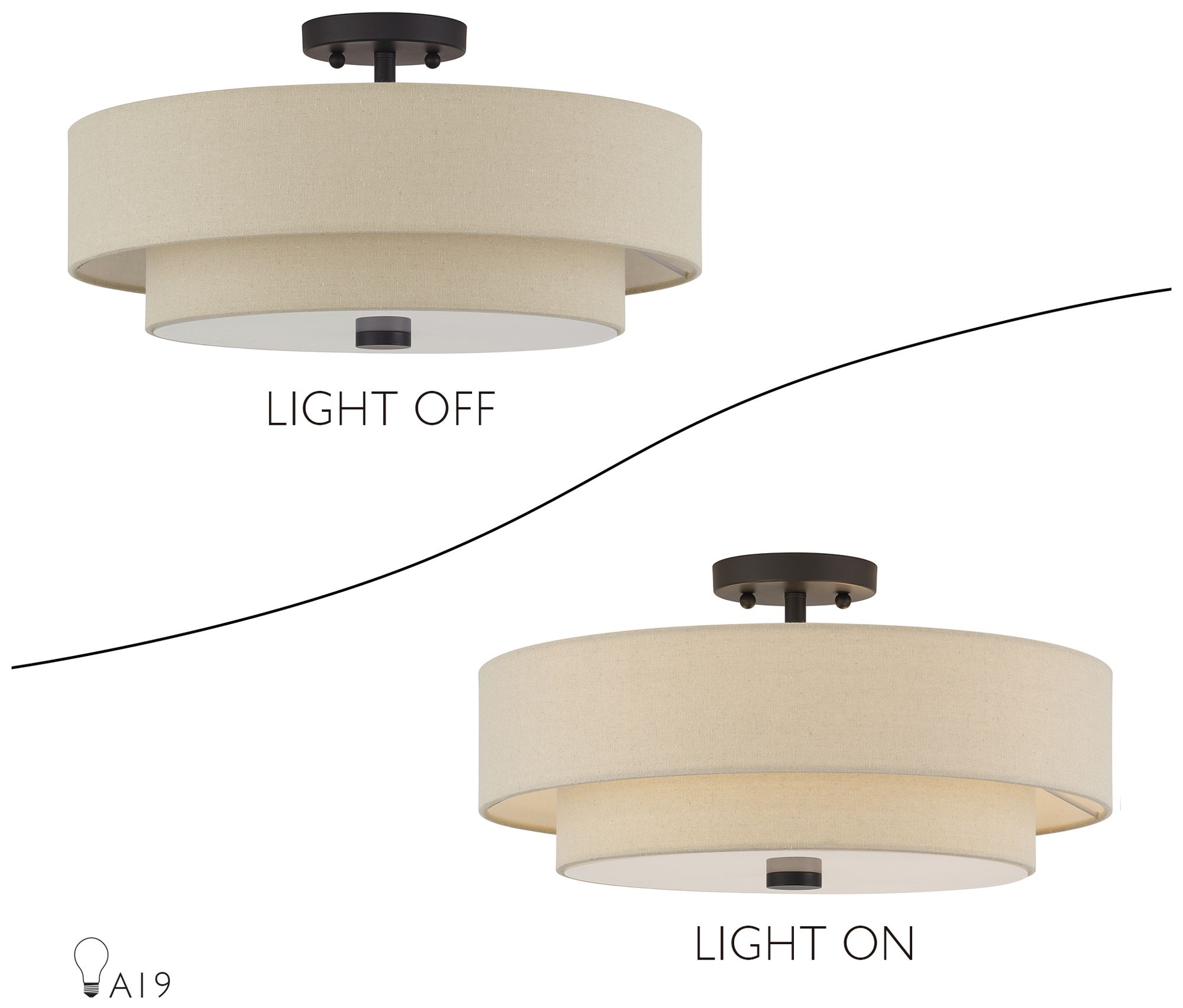 Bellingham 4 Light Bronze Leaf Large Semi-Flush
