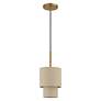 4_Bellingham 7"W Antique Gold Leaf Double Drum Mini Pendant more views
