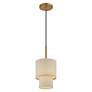 6_Bellingham 7"W Antique Gold Leaf Double Drum Mini Pendant more views