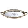 Bellington 17 1/4" Wide Silver Floral Mirrored Serving Tray