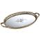 Bellington 20" Silver Floral Large Mirrored Serving Tray